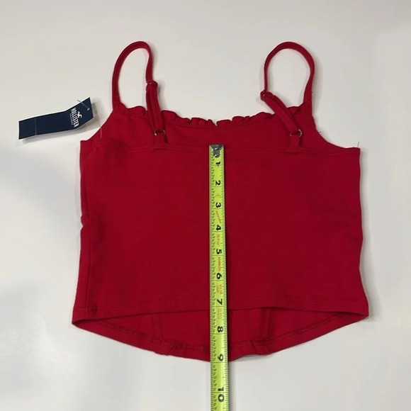 Hollister Red crop corset tank top Women juniors extra small XS ruched boning - Picture 8 of 13